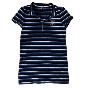 Tommy Hilfiger Blue Striped Polo Shirt Square MIDI Dress Women’s Medium
